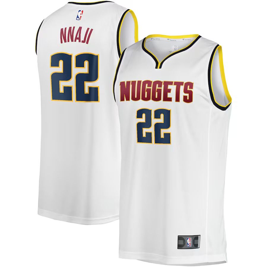 Men Denver Nuggets #22 Zeke Nnaji Fanatics Branded White Fast Break Player NBA Jersey